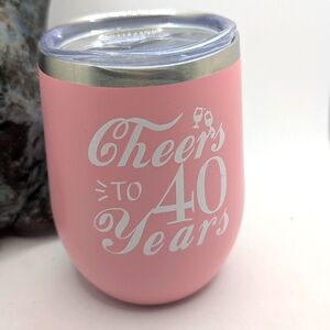 Pink Cheers to 40 Years small Tumbler